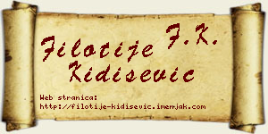 Filotije Kidišević vizit kartica